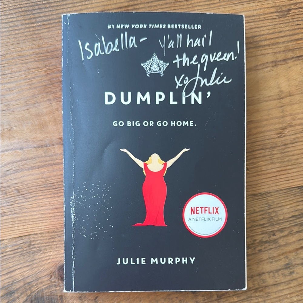 Black and Red Book - Dumplin' by Julie Murphy-autographed by the author!